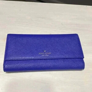 Kate Spade blue tri fold wallet